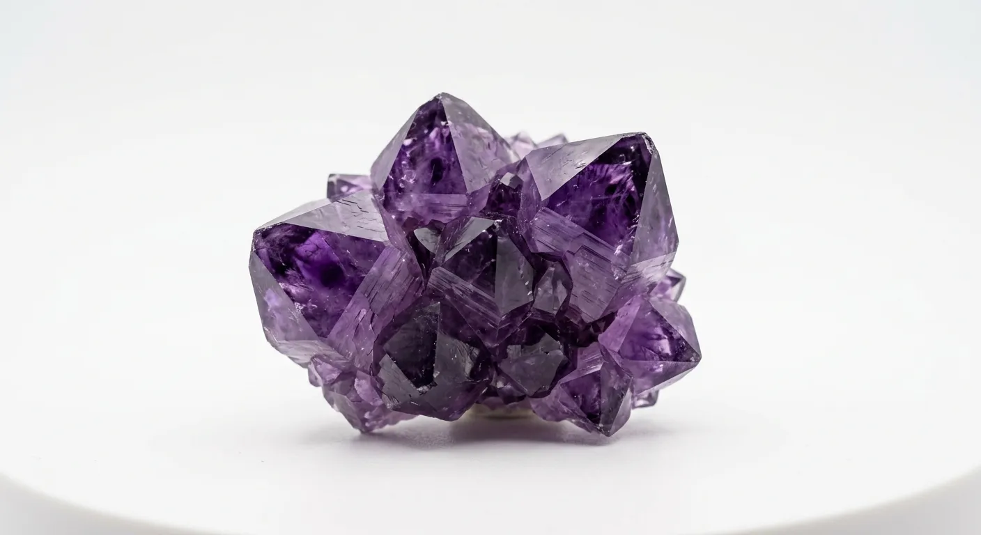 Macro view of natural amethyst crystal structure
