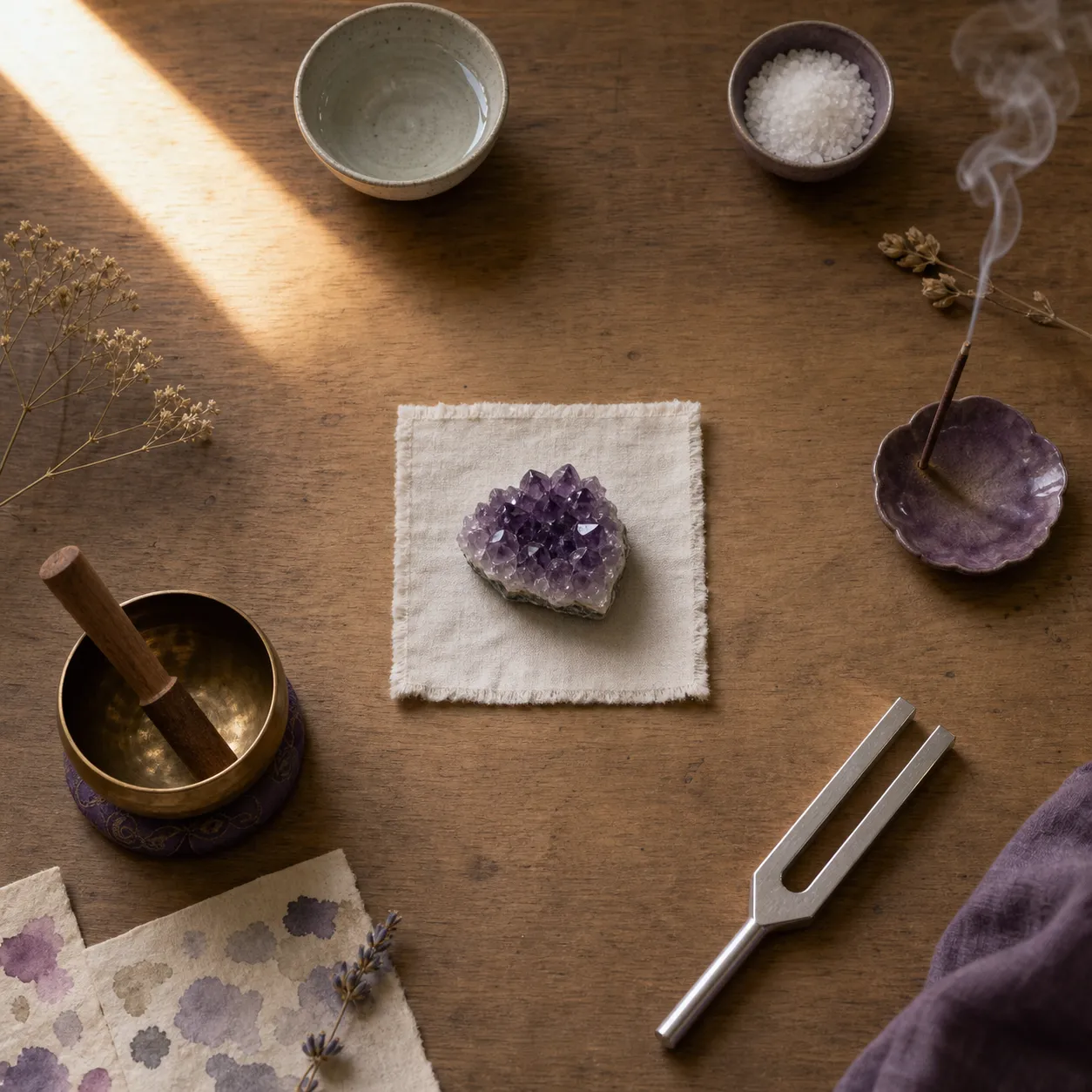 Separate mineral care cues showing stillness, distance, moderate sound, and no physical cleaning claim
