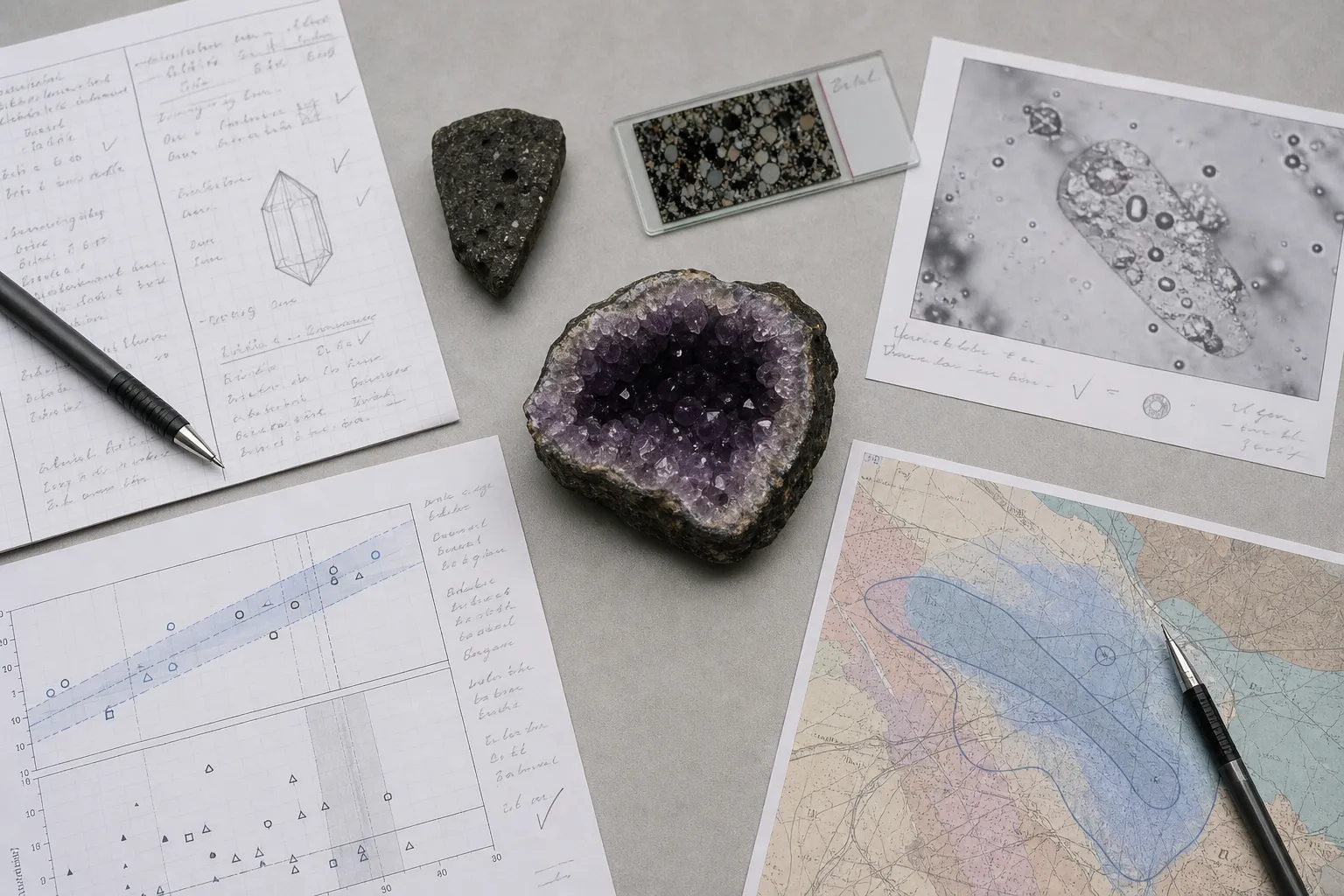 Evidence categories for testing whether Uruguayan amethyst growth fits a meteoric groundwater model